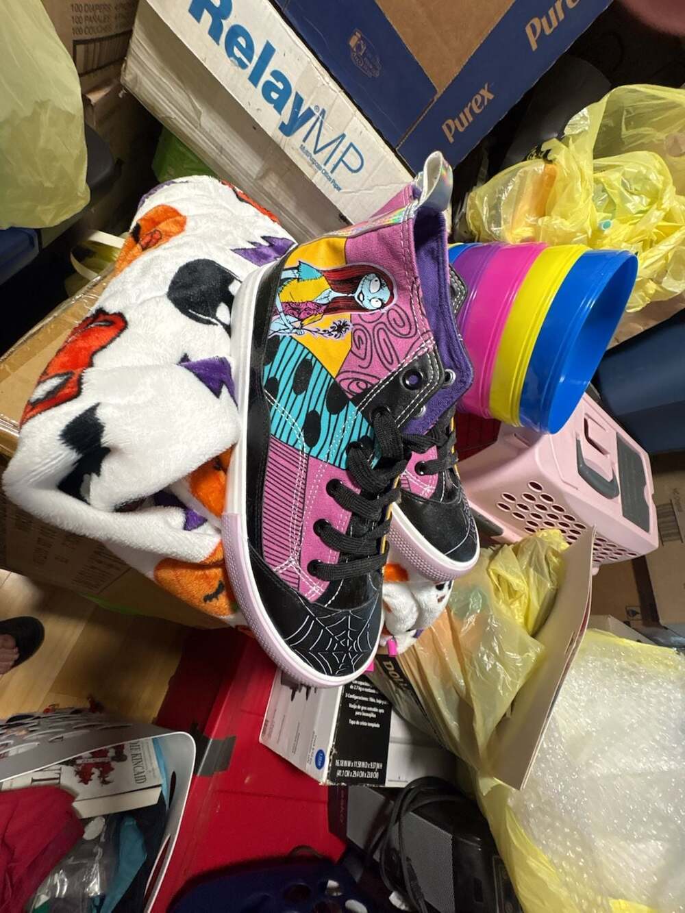 Disney The Nightmare Before Christmas Sally Patchwork High Top Sneakers